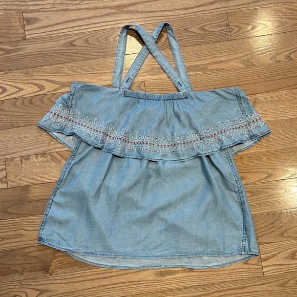 Maternity Light Blue Tank Top - Picture 4 of 8